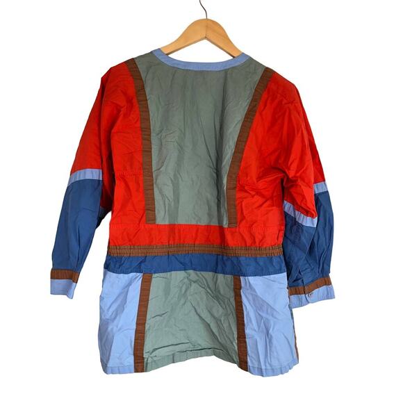 Tory Burch Colorblock Tunic Top Poplin V Neck  US 6 - Picture 9 of 16